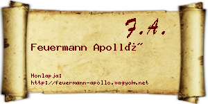 Feuermann Apolló névjegykártya
